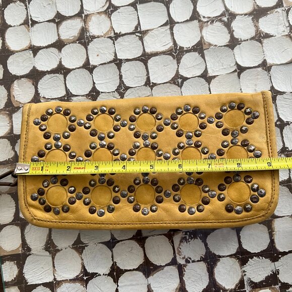 Viola Castellani Leather Backpack w/matching Wallet/wrist purse - Golden Yellow - Picture 15 of 16